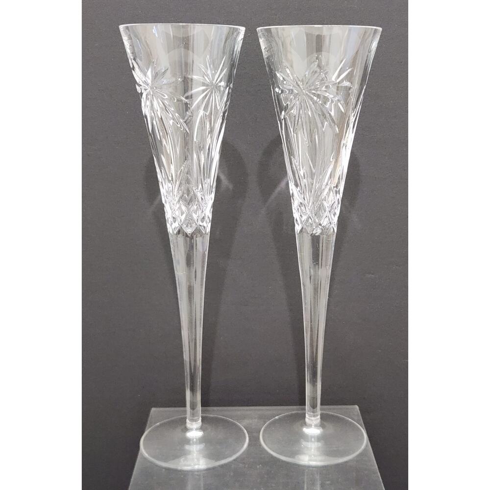 Waterford Crystal Palm Tree (2003-) Champagne Toasting Flutes 11" Sandals